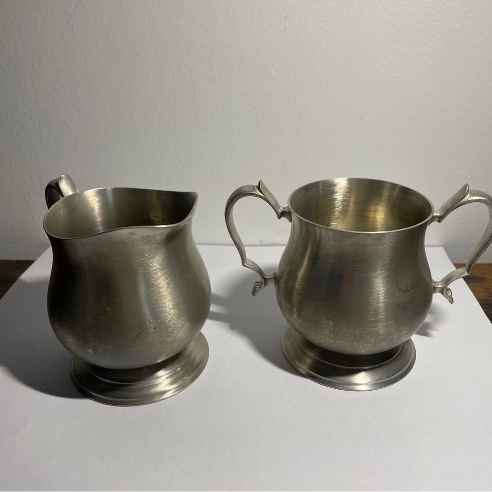 Pewter by Poole Sugar and Creamer Set  2209